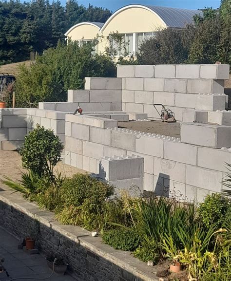 Concrete Interlocking Blocks Used For Landscaping In Gwbert Cardigan