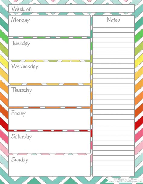 8 Best Images Of Cute Printable Weekly Calendar Sheets Printable