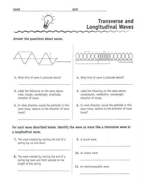 Waves Physical Science Worksheet