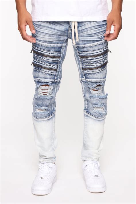 Elite Distressed Skinny Jean Indigo Fashion Nova Mens Jeans