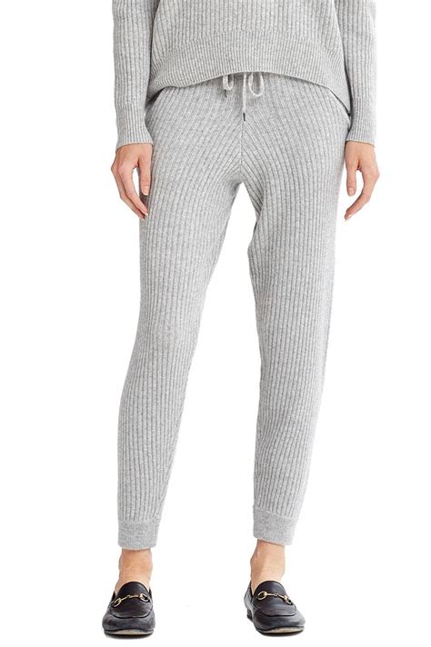 Grams Of Pure Cashmere In Gauge Knit Cozy Lounge Pants