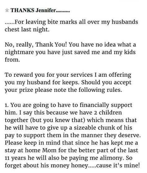 After Being Cheated On This Wife Writes A Letter To The Other Woman And It S Priceless