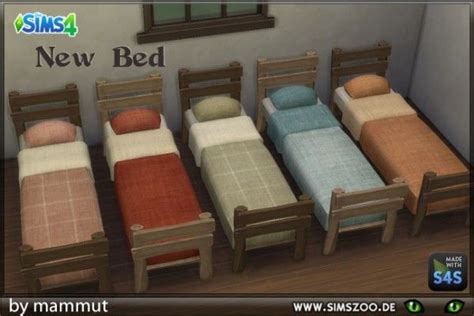 Blackys Sims 4 Zoo Wooden Bed By Mammut • Sims 4 Downloads The Sims