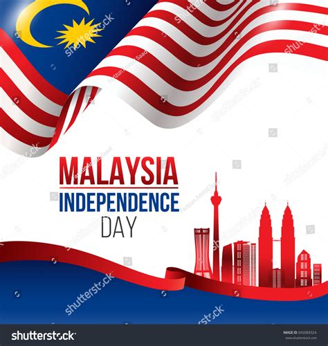 Crossed flags usa independence day vector theme design royalty free. Vector Illustration Malaysia Independence Day Malaysia ...