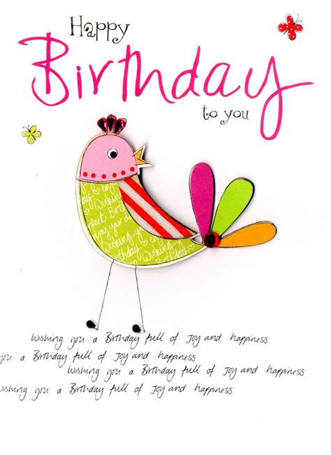 Happy Birthday Embellished Greeting Card Cards