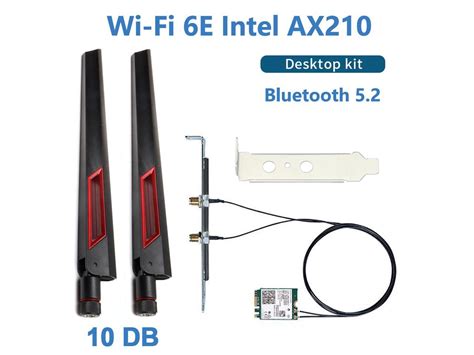 10db Antenna Set Wi Fi 6e Intel Ax210 Bluetooth 52 3000mbps 24ghz