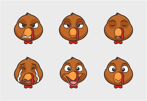 Emoji, elektronik mesajlarda ve web sayfalarında kullanılan ideogramlar ve suratlardır. Thanksgiving Turkey Emoji Cartoons icons by Vector Toons