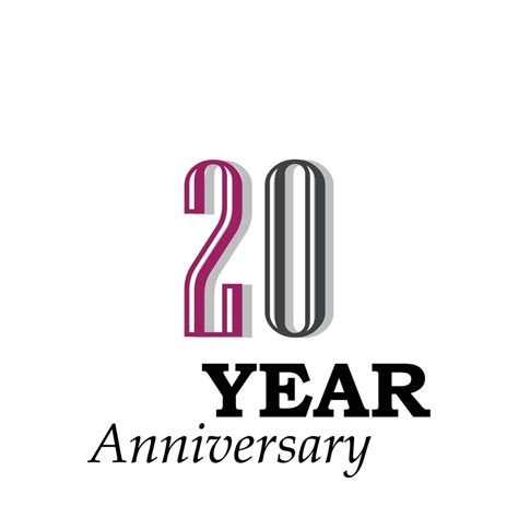 20 Years Anniversary Celebration Color Vector Template Design