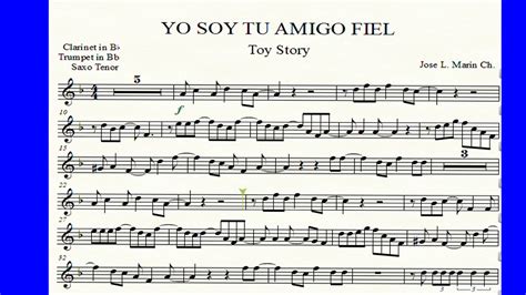 Yo Soy Tu Amigo Fiel Toy Story Partitura Para Instrumentos En Bb
