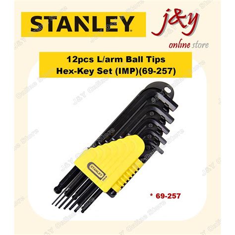 Stanley Original 12pcs Larm Ball Tips Hex Key Set Imp Inch 69 257