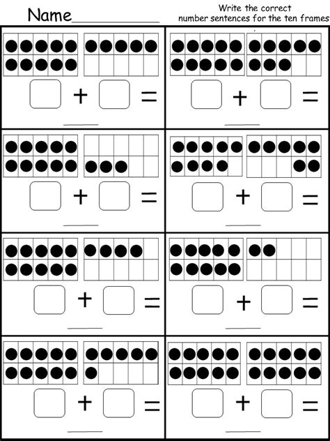 Ten Frame Worksheets For Numbers Greater Than 10