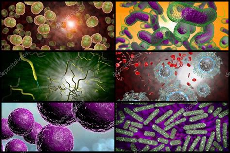 Collage De Infección Bacteriana Fotografía De Stock © Ezumeimages
