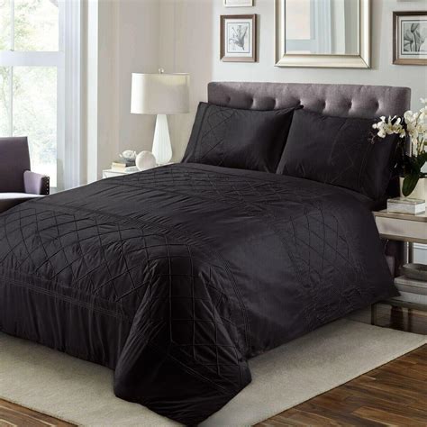8 Pcs Betony Black Bed Sheet Set Quilt Pillow And Cushion Covers