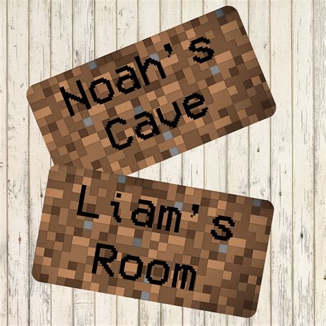 Personalized Minecraft Inspired Sign Minecraft Theme Party Etsy