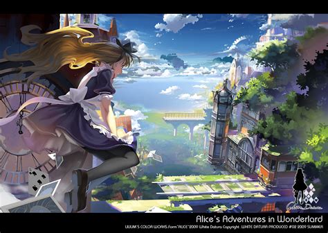 Alice Wonderland Alice In Wonderland Alphonse Blonde Hair Bow Clouds