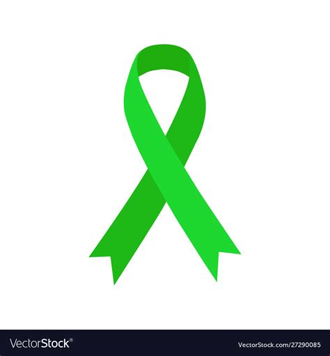 Green Ribbon Mental Health Icon Royalty Free Vector Image