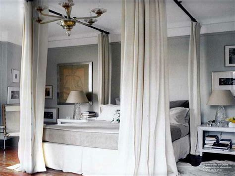 Casablanca bed canopies will work with four poster canopy bed frames and can also be installed using four ceiling hooks. hanging curtains from ceiling | Hanging Curtain Rods from ...