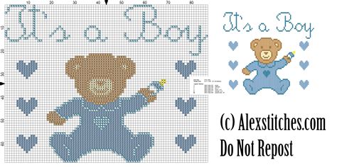 Check spelling or type a new query. baby bear onesie it's a boy cross stitch pattern - free ...