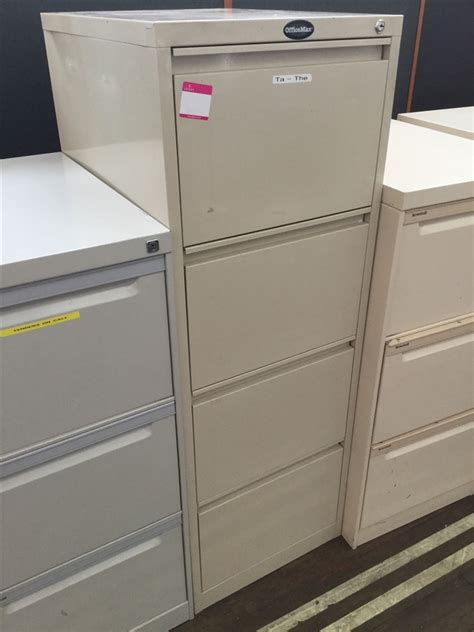 Officemax 4 drawer file cabinet. 4 Drawer Filing Cabinet, Officemax, Steel, Beige