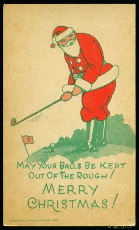 Golfin Santa Funny Golf Ts Vintage Santas Vintage Christmas Cards