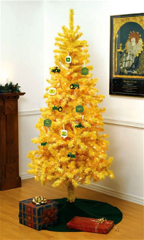 John Deere Tractor Yellow Christmas Tree And Ornaments — The