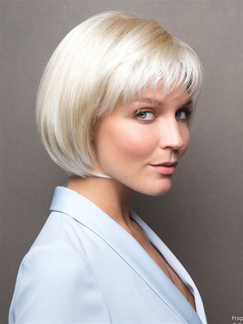 smooth chin length grey bob wig with fringe synthetic hair chin length wigs capless wigs bob
