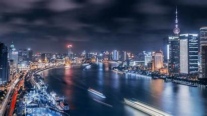 Shanghai China Bund Night Pudong 4k Ultra