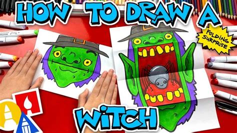 How To Draw A Scary Witch Folding Surprise Art For Kids Hub Scary