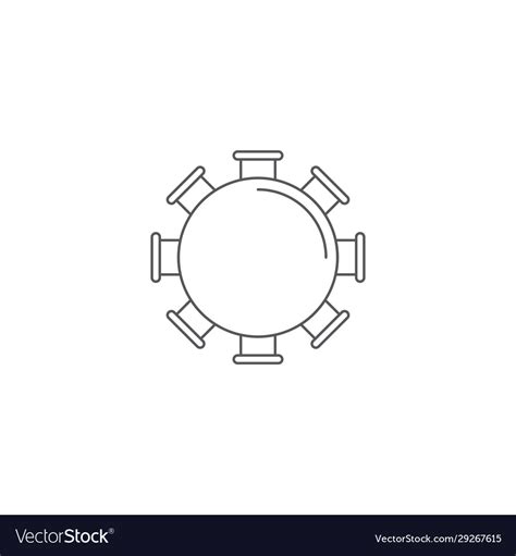 Round Table And Chairs Top View Icon Isolated Vector Image