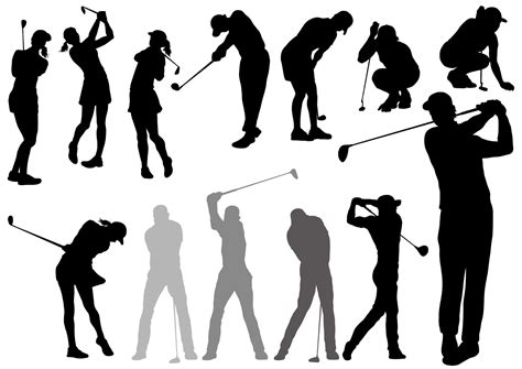 Golf Swing Silhouette Vector Art Icons And Graphics For Free Download