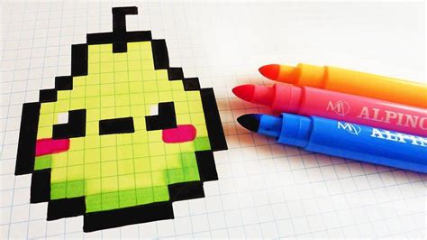 Handmade Pixel Art How To Draw Kawaii Pear Pixelart Pixel Art