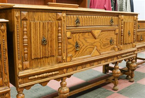 Antique English Tudor Style Oak Buffet Sideboard Kastner Auctions
