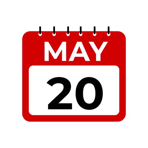 May 20 Calendar Reminder 20 May Daily Calendar Icon Template 34594593 Png