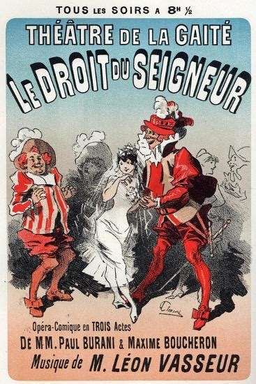 Operatta Le Droit Du Seigneur By Leon Vasseur 1874 Poster Giclee