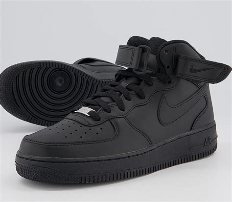 Nike Air Force 1 Mid Trainers Black Unisex Sports