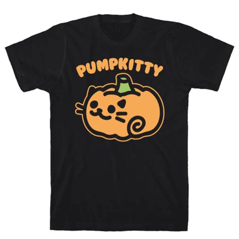 Pumpkitty White Print T-Shirts | LookHUMAN | Printed shirts, Shirts ...