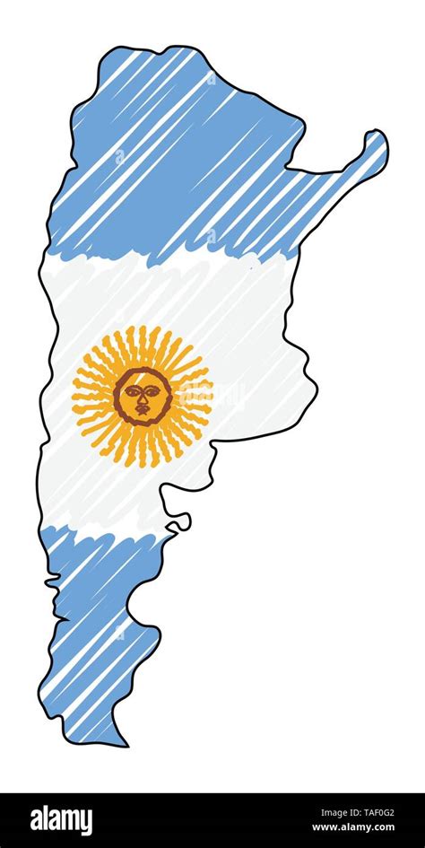 Argentina Mapa Boceto Dibujados A Mano Ilustración Del Concepto De