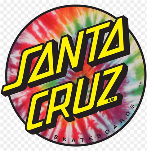 sc tie dye dot 3" decal - santa cruz skateboards PNG image with