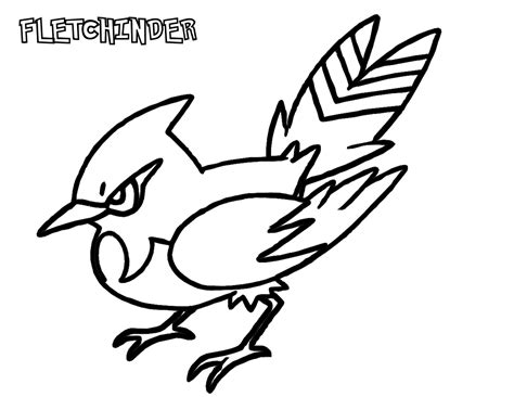 Desenho de Fletchinder de Pokemon para colorir Tudodesenhos