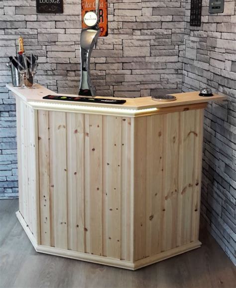 Handmade Pine Home Bar British Barman