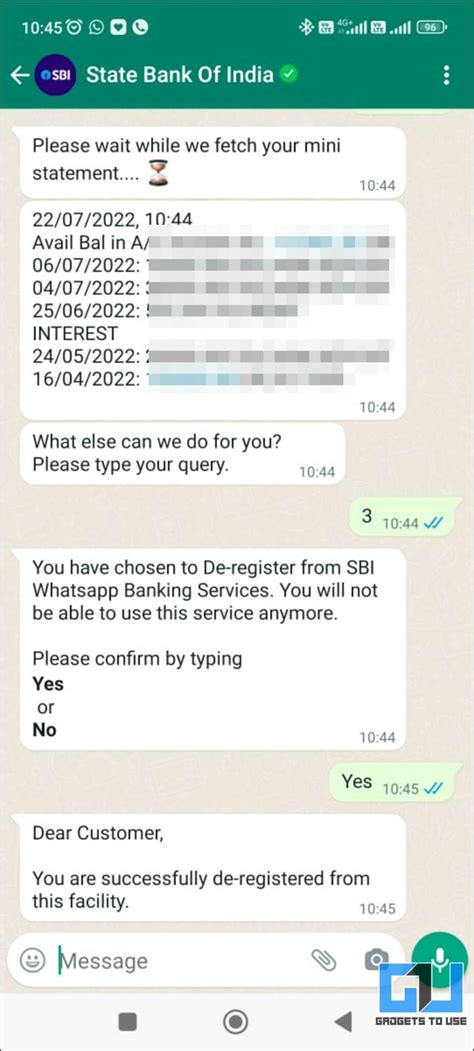 How To Register Sbi Whatsapp Banking Check Balance Mini Statement
