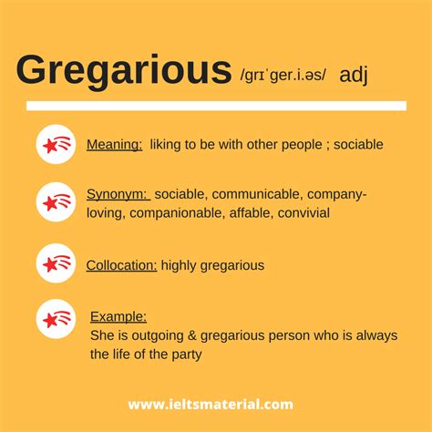 Gregarious Academic Word Of The Day For Ielts Speaking And Writing