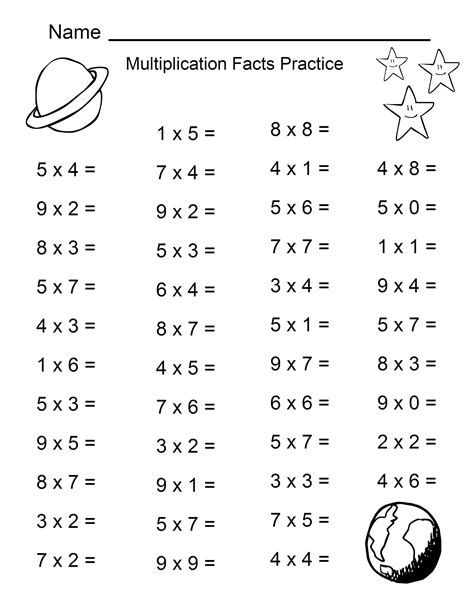 4th Grade Multiplication Practice Worksheets Times Tables Worksheets