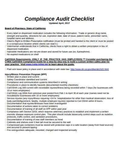 11 Medication Audit Checklist Templates In Pdf Doc