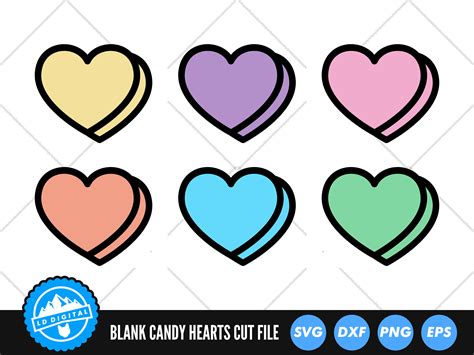 Blank Candy Hearts Svg Files Valentines Day Svg Candy Etsy