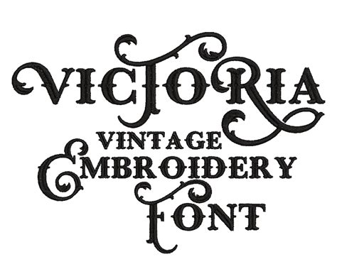 Vintage Embroidery Font For Machine Embroidery Etsy