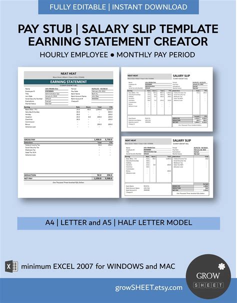 Pay Stub Generator With Database Pay Slip Creator For Excel And