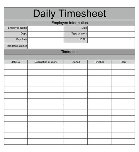 8 Best Printable Monthly Time Sheets