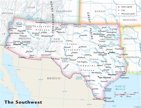 Acquire Map Of Southwest Usa Free Vector