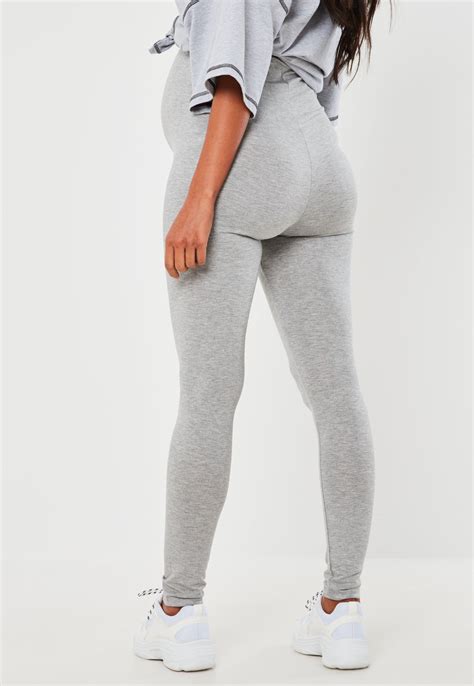 Missguided Black And Gray Marl Maternity Leggings 2 Pack Maternity